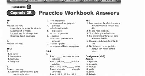 This is an editable Word document test or review packet of the textbook Realidades 2 Chapter 4b. . Realidades 2 capitulo 4b answers page 83
